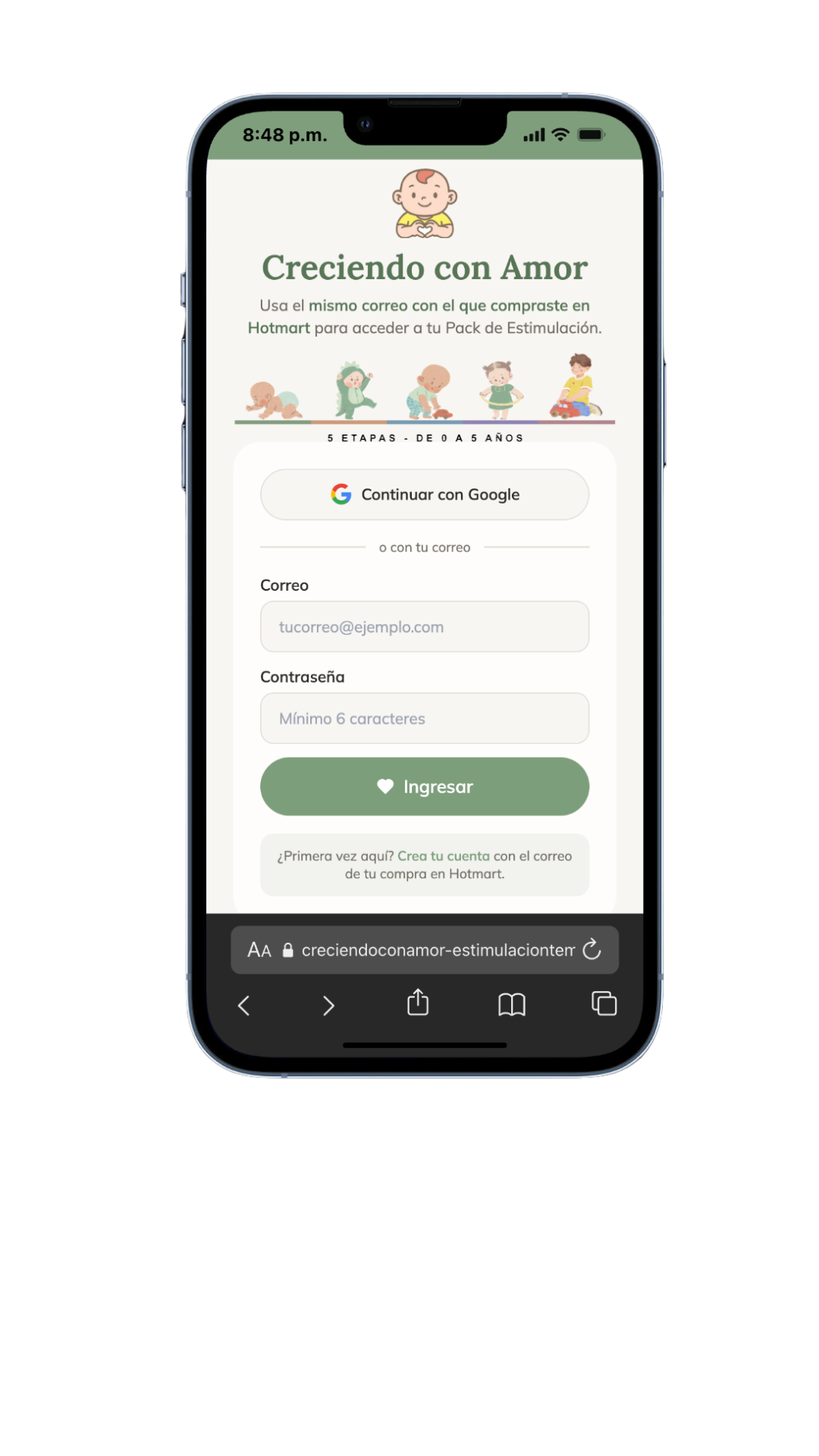 Inicio de sesión de la App
